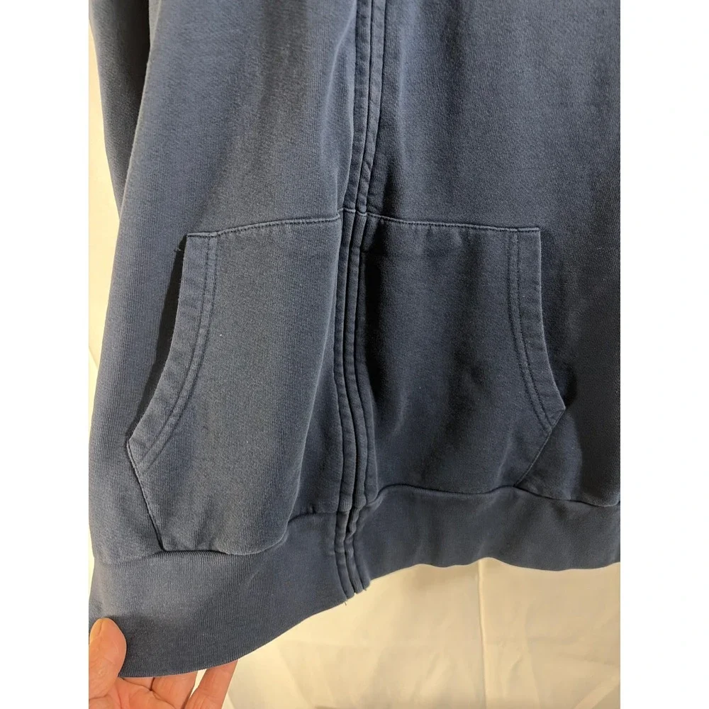 Levis Mens XXL Navy Blue Full Zip Hoodie Varsity Logo French Terry‎ Sweatshirt